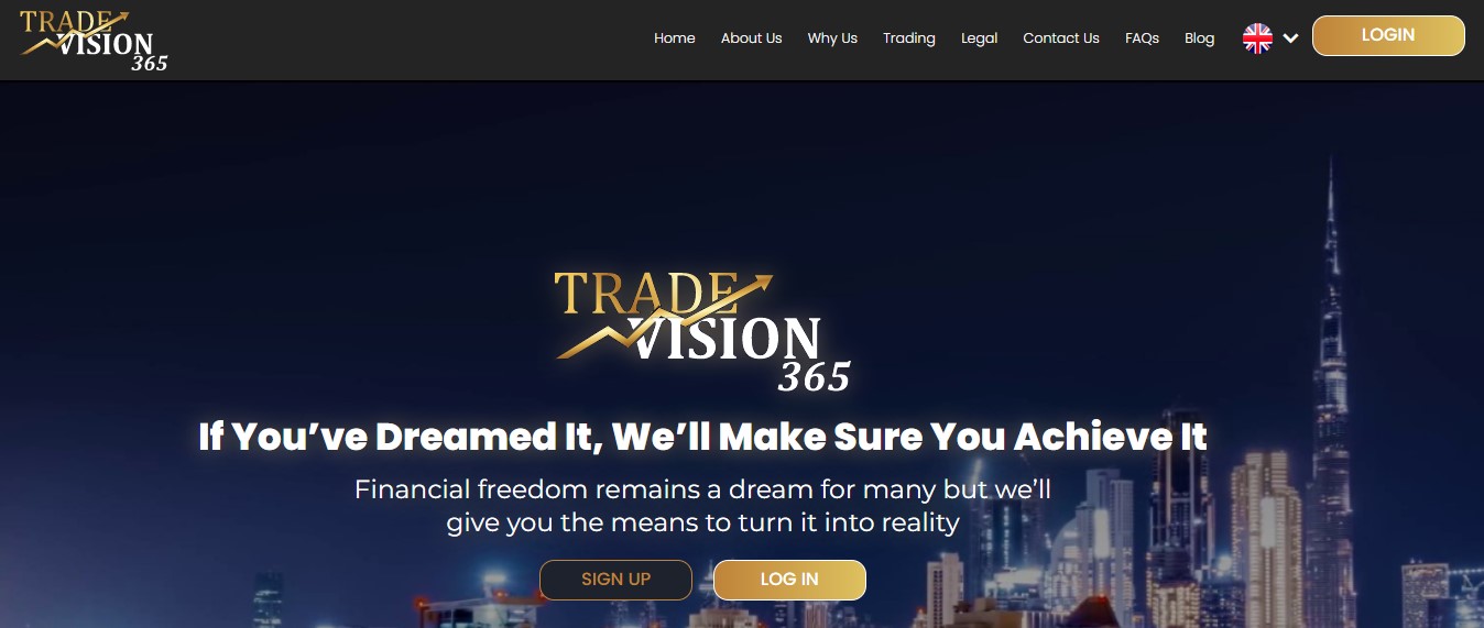 TradeVision365 homepage