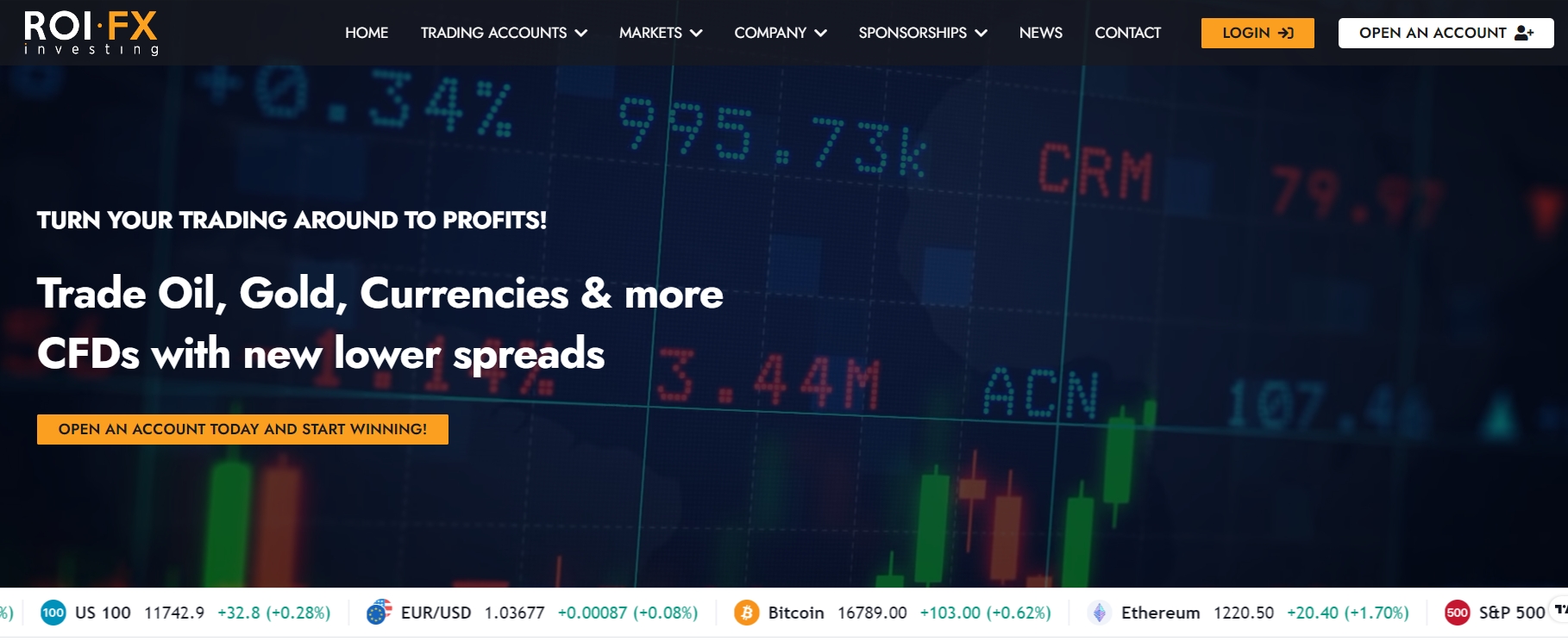 ROIFX Trader homepage